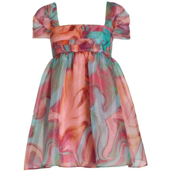 AMANDA UPRICHARD revolve Cindylou printed babydoll dress pink event weekend L - Picture 3 of 9